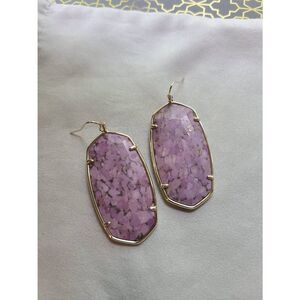 Kendra Scott VGUC Faceted Bronze Veined Lilac Magnesite Danielle Earrings in Gol